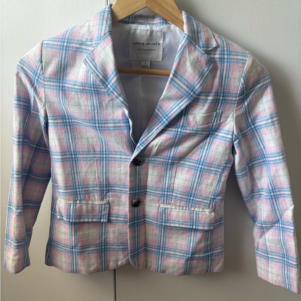 Janie and Jack Pastel Plaid Kids Blazer